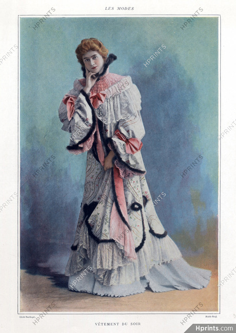 Ets Rouff 1901 Evening Gown, Fashion Photography, Reutlinger