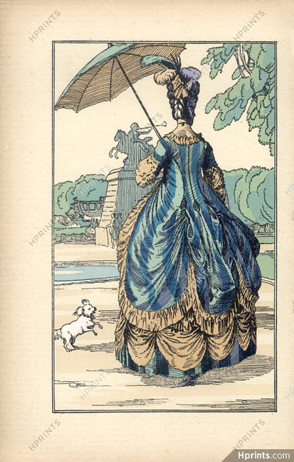 Almanach de la Reine d'Angleterre 1921 18th Century Costume, Pochoir