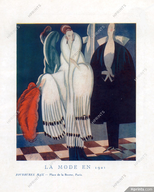 Fourrures Max 1921 "La mode en 1921" Ermine Coat, Eduardo Garcia Benito