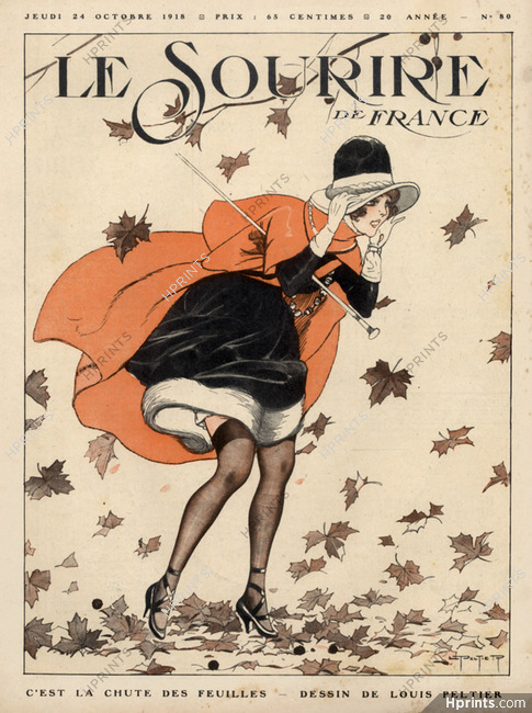 Peltier 1918 Attractive Girl, in the Wind