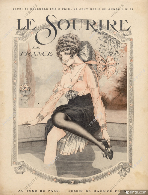 Maurice Pépin 1918 Elegant Parisienne, Fashion Art Nouveau Style