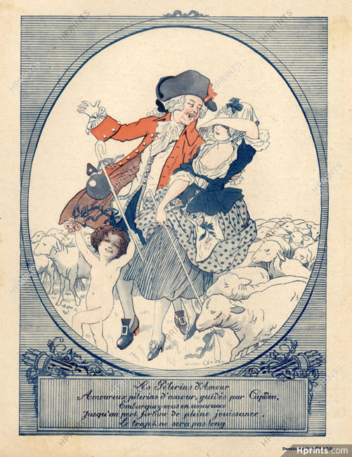 Victor Gérard 1918 Shepherdess, Cupidon