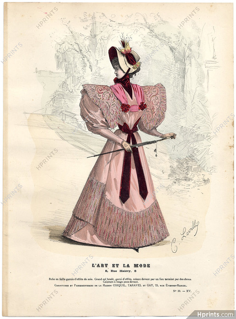  L  Art  et  la  Mode  1894 N  39  Levilly colored fashion lithograph