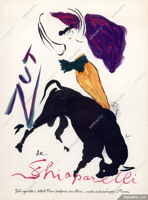 Schiaparelli (Perfumes) 1949 Zut, Marcel Vertes, Corrida Torero