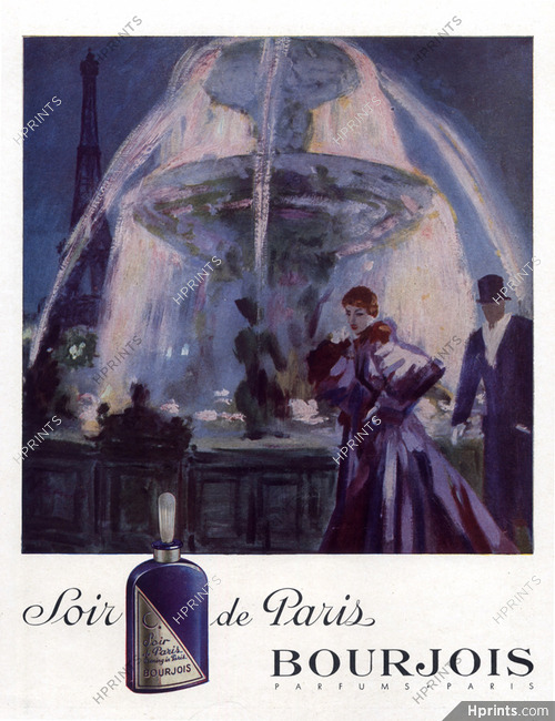 Bourjois (Perfumes) 1949 Soir De Paris, Place De La Concorde, Eiffel Tower