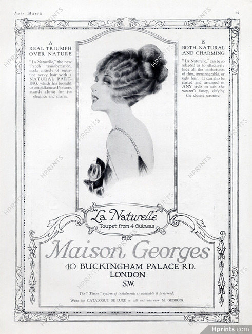 Maison Georges (Hairstyles) 1917 Natural Parting, Hairpieces