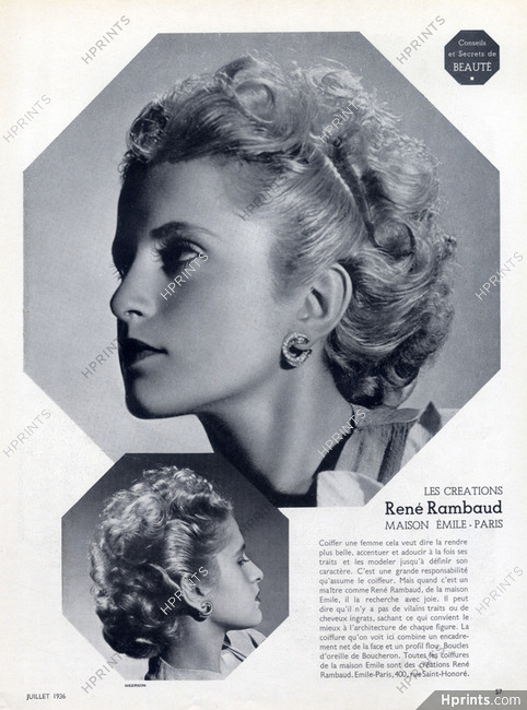 René Rambaud (Hairstyle) 1936 Earring Boucheron