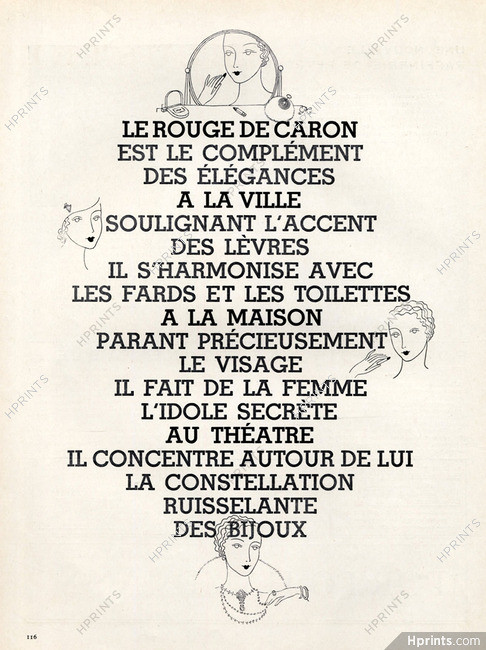 Caron (Cosmetics) 1939 Lipstick, Pierre Mourgue