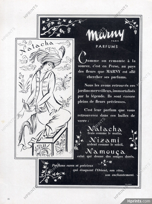 Marny (Perfumes) 1946 Natacha, Oriental Perfume