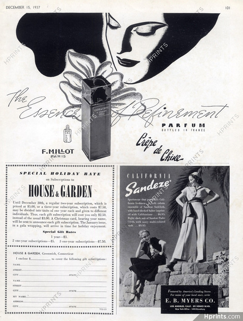 Millot (Perfumes) 1937 Crêpe De Chine