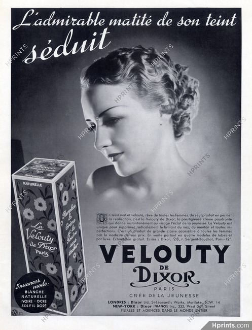 Dixor (Cosmetics) 1937 Velouty