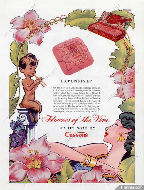 Cussons 1956 Soap Flowers of the Vine