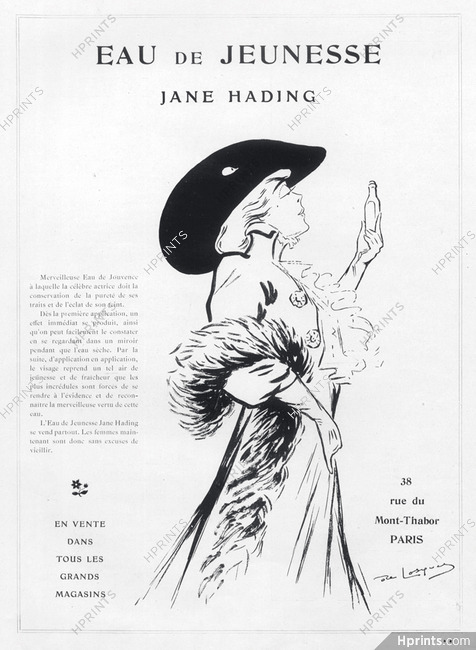 Jane Hading (Perfumes) 1910 "Eau de Jeunesse" Daniel De Losques