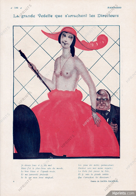 Sacha Zaliouk 1921 Topless, Chorus Girl