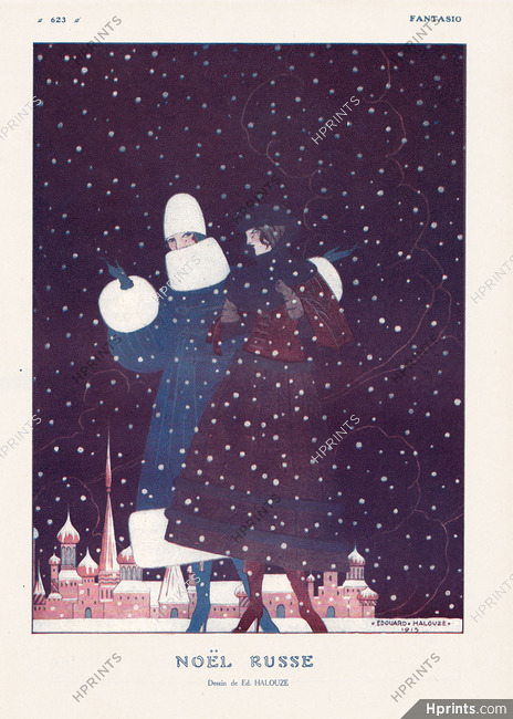 Noël Russe, 1916 - Edouard Halouze Russian Christmas, Elegants