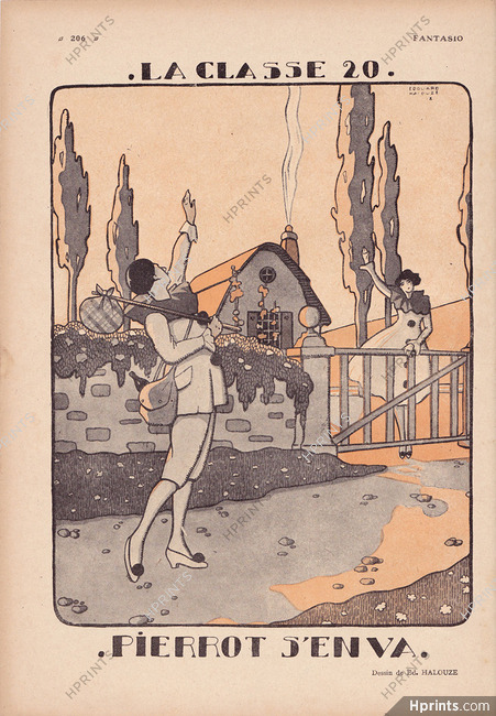 Edouard Halouze 1918 Pierrot & Colombine