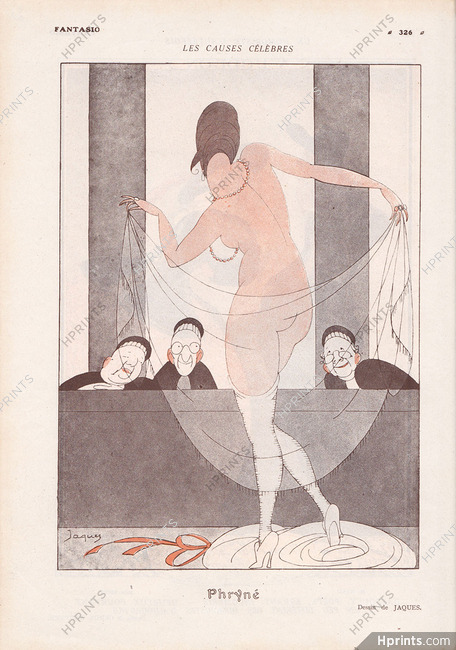 Jaques 1920 "Les Causes Célèbres" Phryné, Courtisane, Erotic Dance Nude
