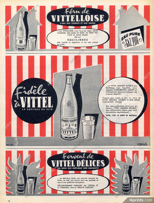 Vittel (Drinks) 1955 Vittelloise, Vittel-Délices, P.Raoul