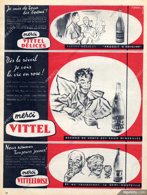 Vittel (Drinks) 1956 Vittel-Délices, Vittelloise, Okley