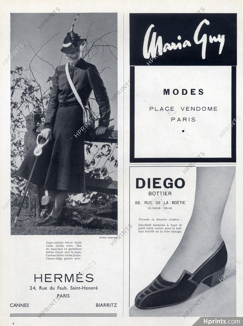 Hermès (Sportswear) 1936 Canne-Siège, Cartouchière, Jupe-Culotte