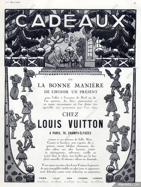 Louis Vuitton 1924 Cadeaux, Presents, Armand — Advertisement