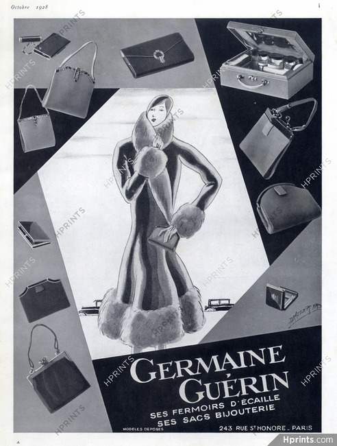 Germaine Guérin (Handbags) 1928 Toiletrie Bag, Fur Coat