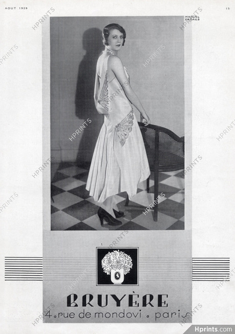 Bruyère 1929 Dress, Fashion Illustration, Art Deco Style