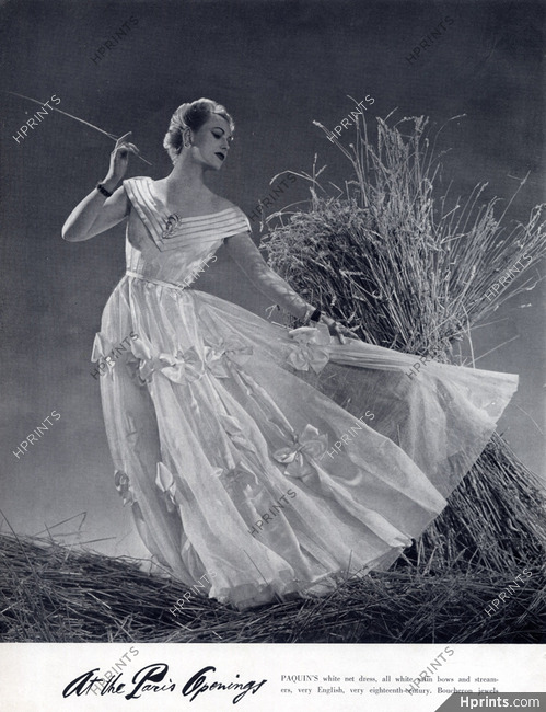 Paquin 1939 White Evening Gown, Jewels Boucheron