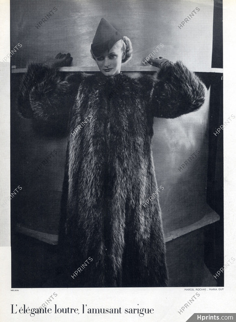 Marcel Rochas 1936 Fur Coat, Fashion Photography