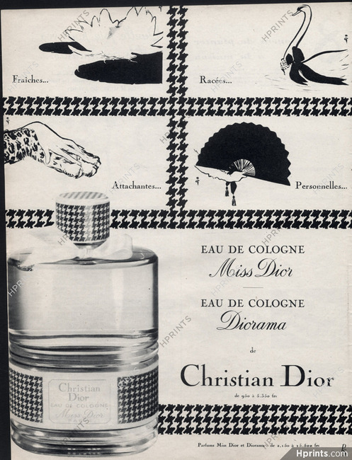 Christian Dior (Perfumes) 1953 René Gruau, Eau de Cologne Miss Dior, Diorama
