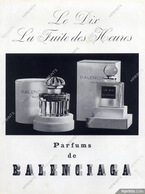 Balenciaga (Perfumes) 1948 Le Dix, La Fuite des Heures
