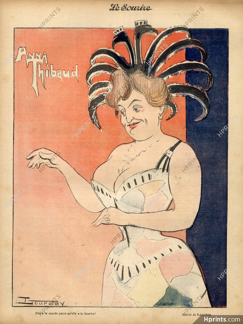 Lourdey 1900 Anna Thibaud, Caricature