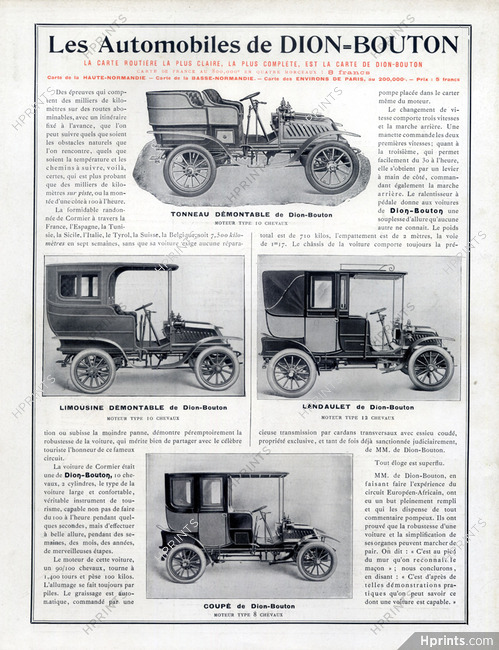 De Dion-Bouton (Cars) 1904 Limousine, Landaulet, Coupé