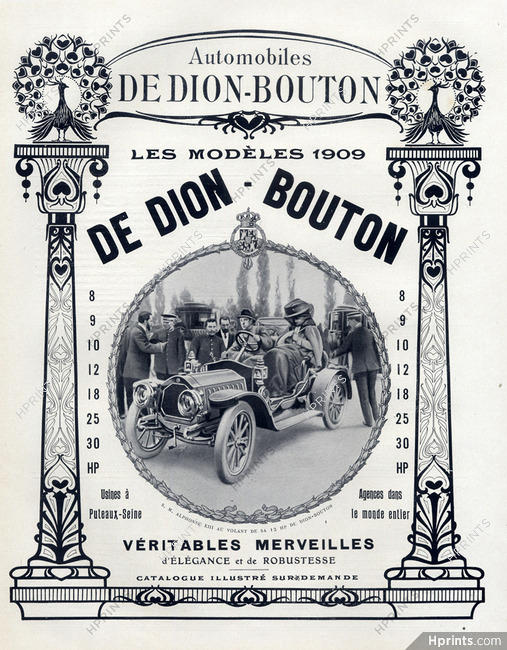 De Dion-Bouton (Cars) 1909 S.M Alphonse XIII au Volant, 12 HP