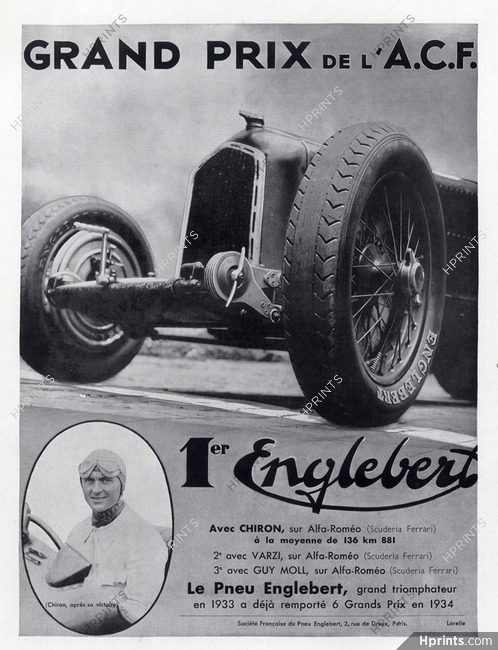 Englebert (Tyres) 1934 Chiron Portrait