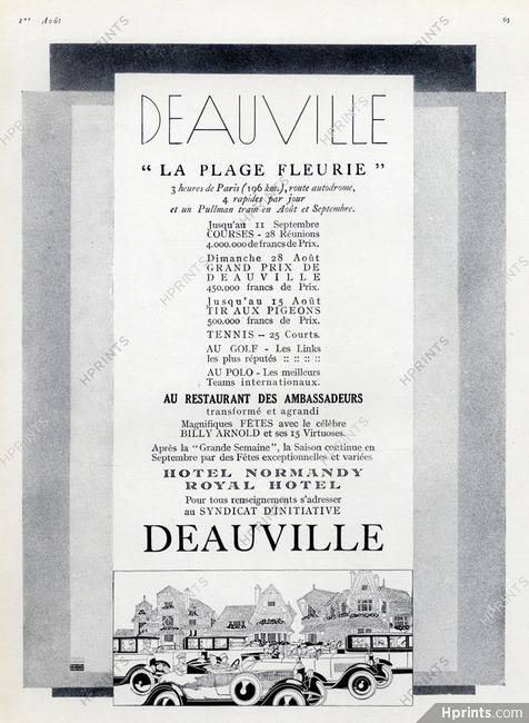 Deauville 1927 La Plage Fleurie, Normandie & Royal Hotels