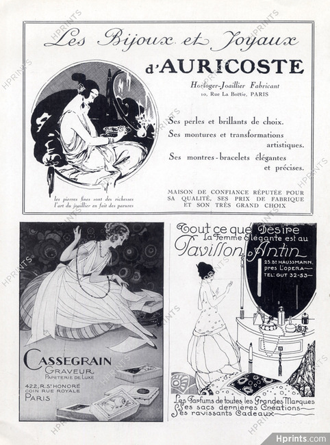 Auricoste (Jewels) & Cassegrain Graveur 1923