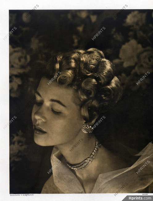 Guillaume (Hairstyle) 1947 Necklace, Earrings Boucheron, Photo Philippe Pottier