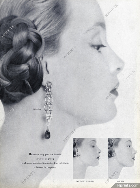 Mellerio dits Meller (Jewels) 1951 Earrings, Cartier, Van Cleef & Arpels