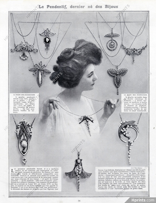 Le Pendentif, dernier né des bijoux, 1909 - Paul Lienard Art Nouveau