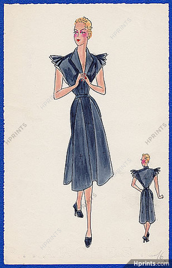 Robert Piguet 1939 Sleeveless Dress