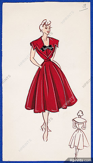 Robert Piguet 1943 Sleeveless Dress