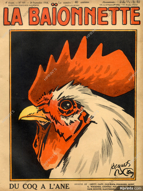 Jacques Nam 1918 Cockerel, La Baïonnette cover