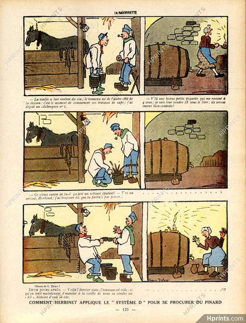 Georges Delaw 1916 The wine, Comic Strip
