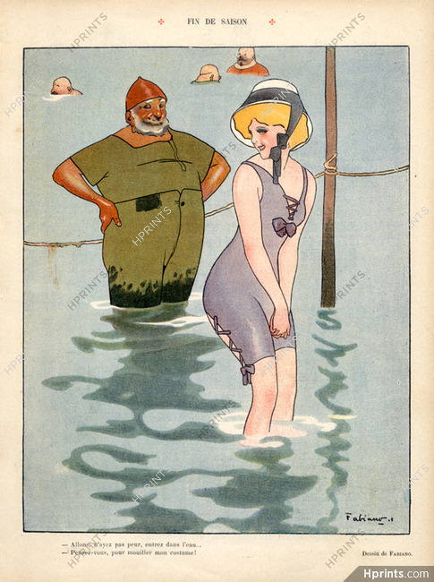 Fabien Fabiano 1908 Bathing Beauty, Swimmer