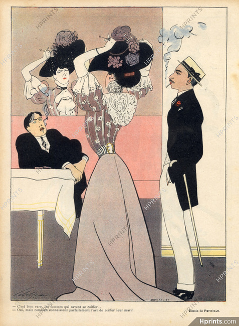 Petitjean 1908 Elegants, Dress Fashion Art Nouveau Style