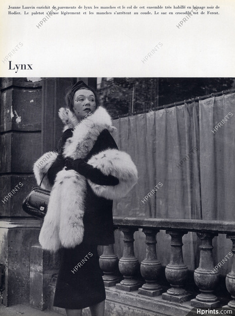 Jeanne Lanvin 1957 Winter Coat and Fur