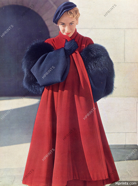 Christian Dior 1949 Winter Coat, Photo Philippe Pottier, Dormeuil Frères