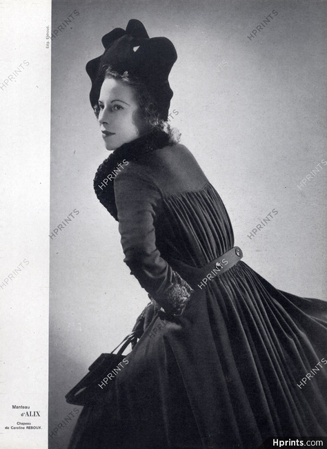 Alix (Germaine Krebs) 1941 Winter Coat, Photo Elshoud, Caroline Reboux