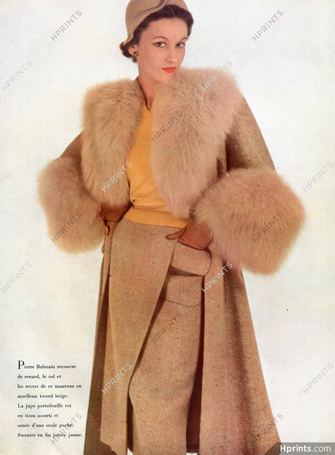 Pierre Balmain 1950 Winter Coat, Fashion Photography